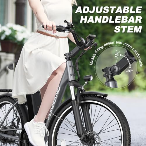 Electric Bike for Adults, 26" 1000W Peak City Cruiser Ebike, 48V Removable Battery O80999