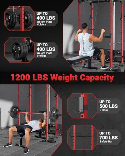 Power Cage with Cable Crossover System for Home Gym, 1600LBS Capacity J50127