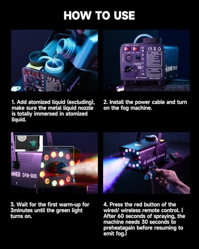 Donner 600W Fog Machine with LED Lights and Wireless Remote T87719