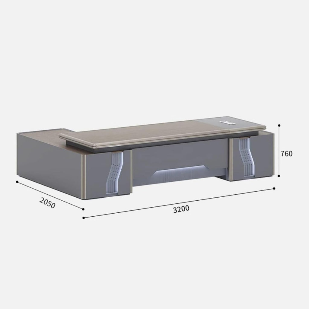 L Shaped Computer Desk with Drawers and USB Power Outlet V616290