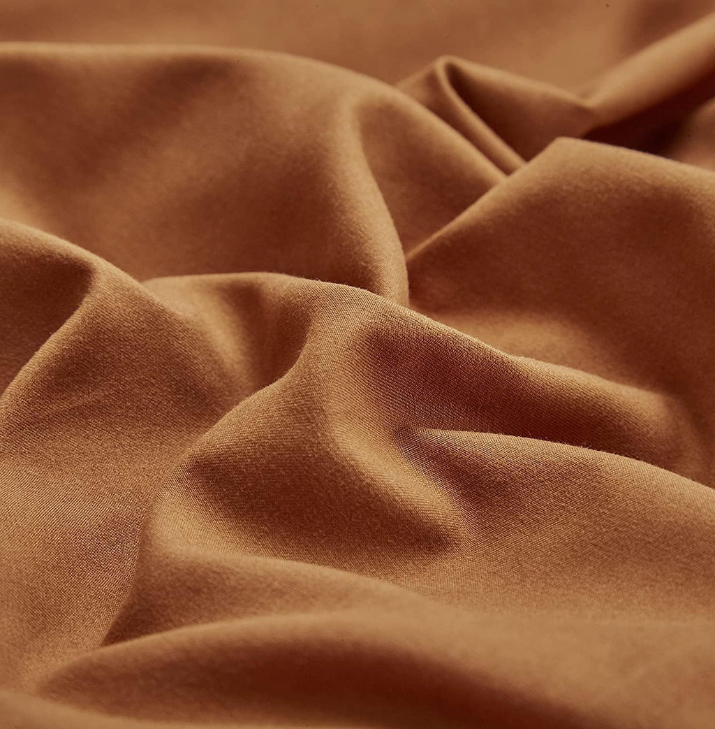 Pumpkin Color Comforter Set Solid Cinnamon Bedding Cal King 3 PCs A924