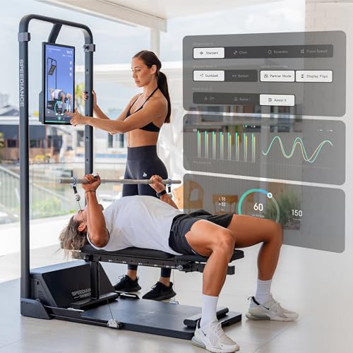 Gym Monster Smart Home Gym, Smith Machine Power Cage with Cable Crossover G34665
