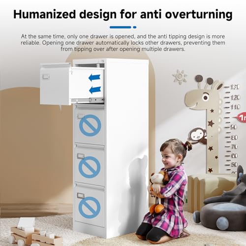 2 Drawer Vertical File Cabinet with Lock for Letter Size, Steel Office Storage Y50014