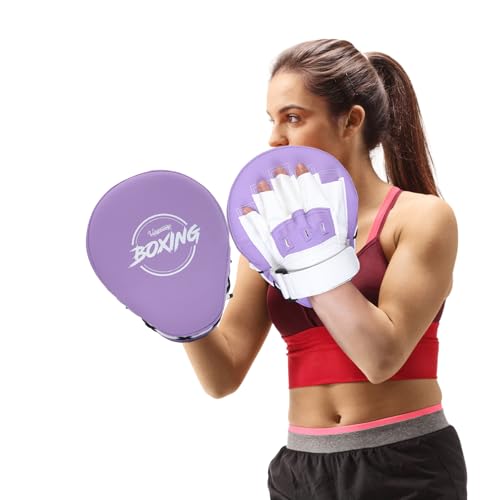 Valleycomfy Boxing Curved Focus Punching Mitts Leatherette Training Pads D262