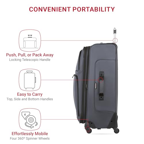 SwissGear Sion Softside Expandable Luggage, Black, 29-Inch C81483
