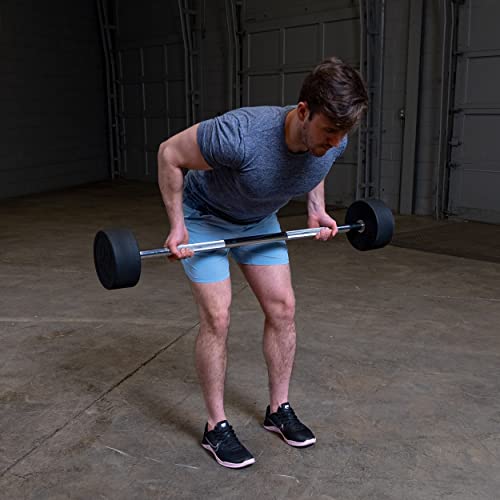 Body-Solid Rubber Coated Fixed Weight Straight Barbell L970198