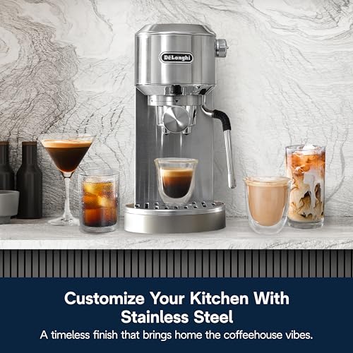De'Longhi Dedica Duo Compact Espresso Machine with Milk Frother, Stainless Steel C1989