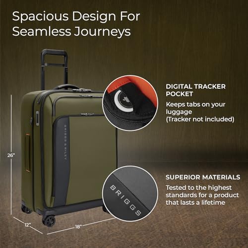 Briggs & Riley 22" Carry On Expandable Spinner - Softside Luggage, Black G487462