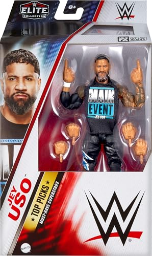 Mattel WWE Top Picks Elite Action Figure Jey Uso 6-Inch Collectible Set V4761