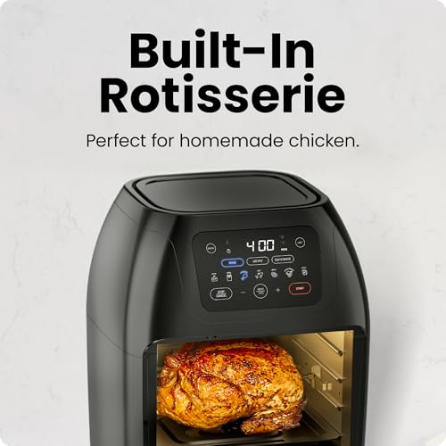 CHEFMAN Multifunctional Digital Air Fryer Rotisserie Dehydrator Convection Oven, 10L, Black B811909