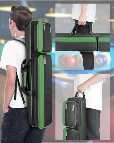 Pool Cue Case 4x5 with Pockets, Soft Padded Billiard Cue Bag A2212