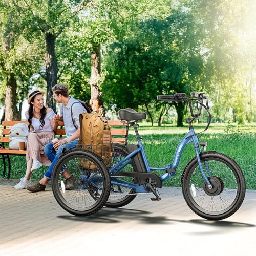 ANCHEER Electric Tricycle for Adults, 600W Folding 3-Wheel Ebike, 55 Miles Range W6516