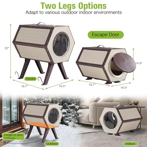 Outdoor Feral Cat House 2 Story Waterproof Shelter S95230