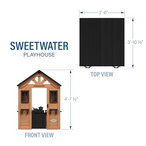 Backyard Discovery Sweetwater Cedar Wooden Kids Playhouse with Play Kitchen P65438