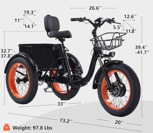 Adult Electric Tricycle 3 Wheel Bike for Adults A10327