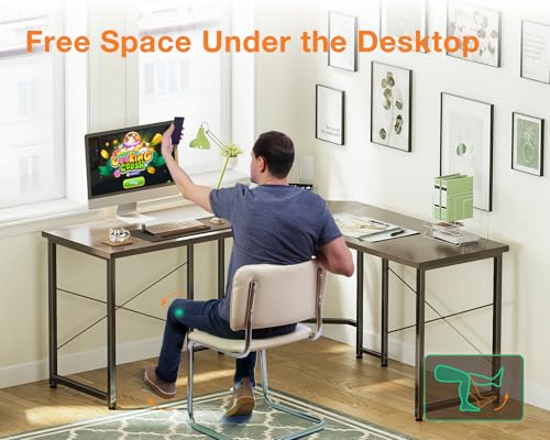 Casaottima L Shaped Gaming Desk Corner Desk for Home Office, 51 Inch, Black M173778