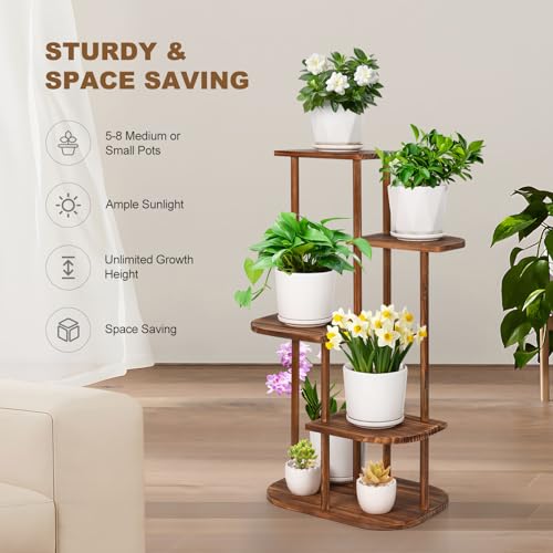 5 Tier Wood Plant Stand Indoor Plant Shelf I892791