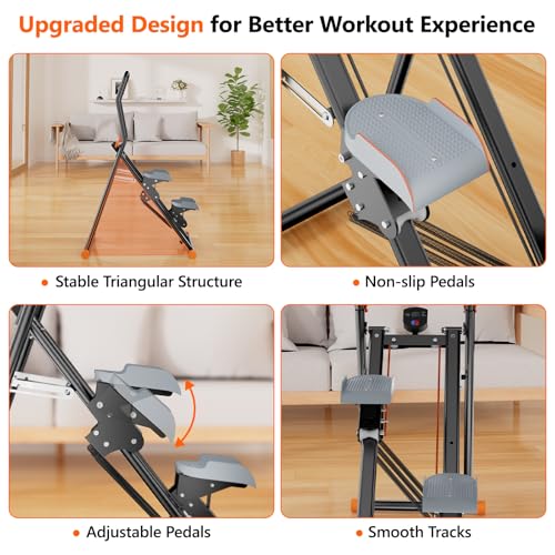 Compact Folding Stair Stepper with Adjustable Resistance for Home A6097