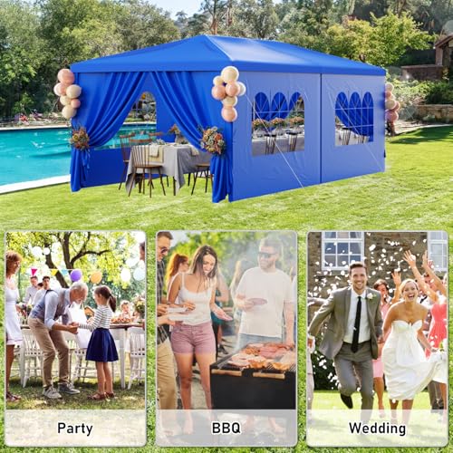 Outdoor Party Tent 10x30 Black with 8 Removable Sidewalls V87006