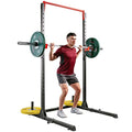 Sunny Health & Fitness Power Cage and Squat Rack In High Weight Capacity with J-Hooks, Adjustable Pull Up Bar, Weight Plate Holders, Resistance Band Posts