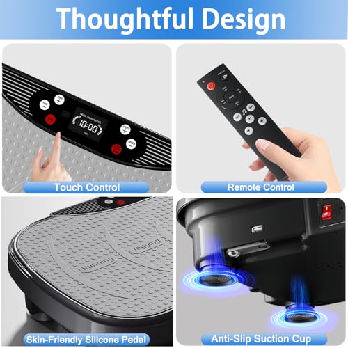 Vibration Plate Exercise Machine for Full Body Workout with Resistance Bands O9405