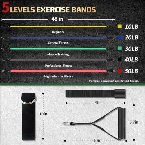 VEICK Resistance Bands with Handles for Home Workout O75059