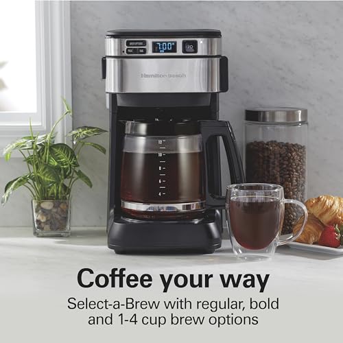 Hamilton Beach Programmable Drip Coffee Maker, 12 Cups, Black M834573