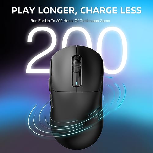 ATTACK SHARK X3 Wireless Gaming Mouse, 49g Ergonomic, PAW3395 26K DPI, White C238377