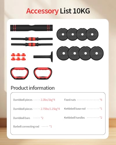 Adjustable Dumbbells 80lbs Free Weight Set with Connector for Home Gym I872