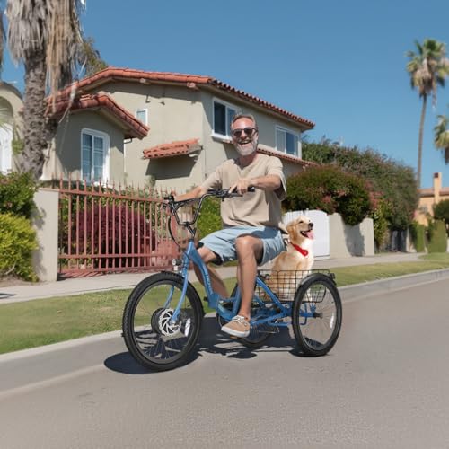 ANCHEER Electric Tricycle for Adults, 600W Folding 3-Wheel Ebike, 55 Miles Range W6516