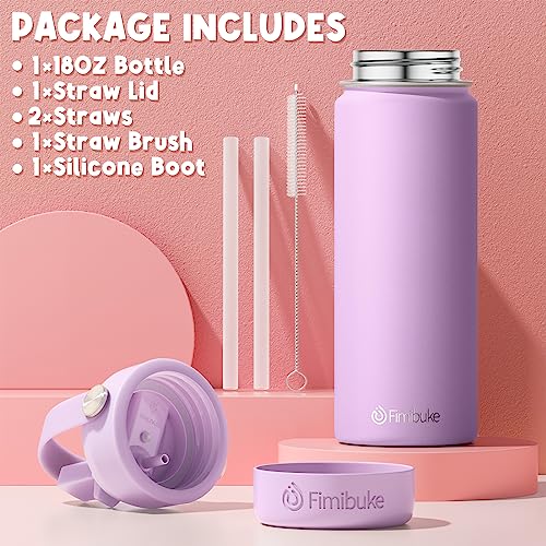 Fimibuke Kids Insulated Water Bottle 18oz with Straw, 2 Pack Ocean Life X374824
