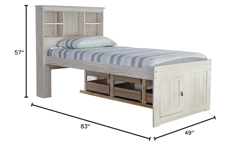Discovery World Furniture White Full Bookcase Bed with 6 Drawers Z895159