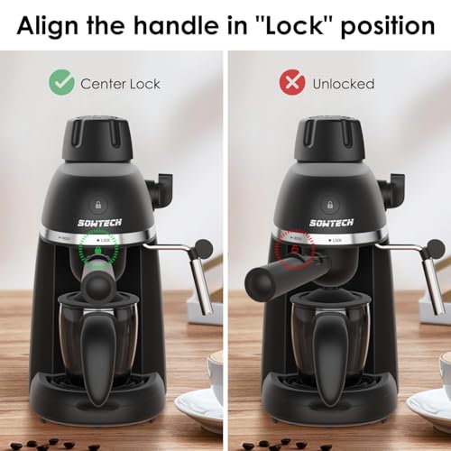 Espresso Coffee Machine with Milk Frother, Black E7860