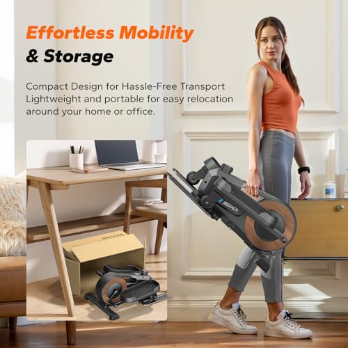 MERACH Under Desk Elliptical Machine Seated Pedal Exerciser for Seniors, 8 Resistance Levels N161530