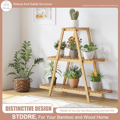 Bamboo 3 Tier Plant Stand Indoor Outdoor G488