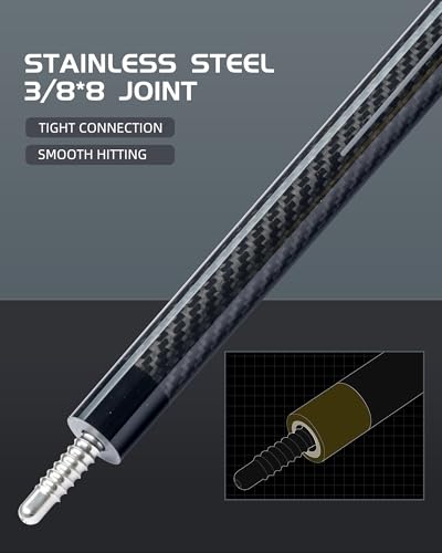 CRICAL Carbon Fiber Pool Cue Stick 58" with 12.5mm Tip J317692