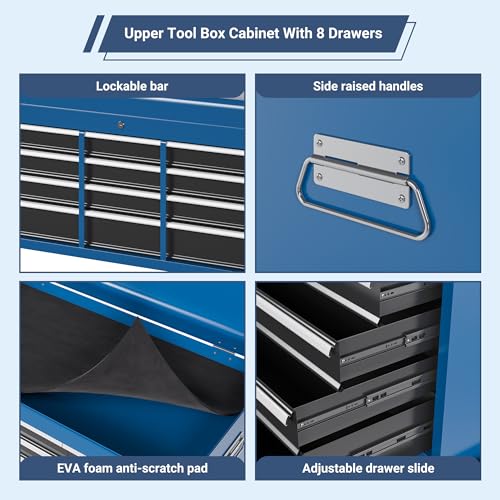 5-Drawer Rolling Tool Chest Storage Cabinet with Detachable Top Tool Box, Black R11137