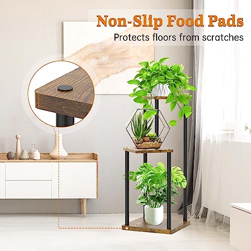6 Tier Metal Wood Corner Plant Stand Indoor Outdoor H78199