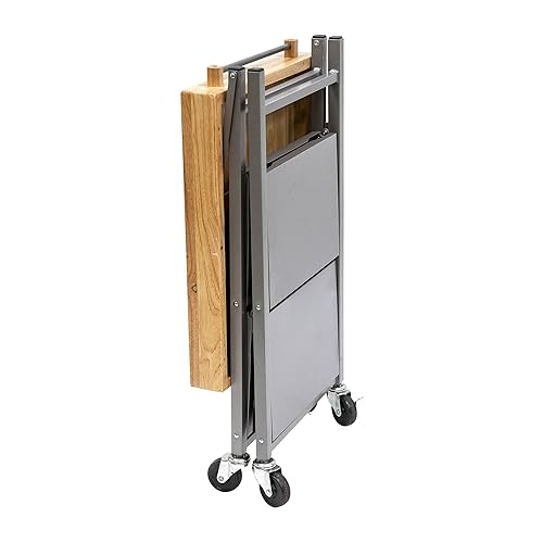 Origami Folding Kitchen Cart on Wheels, 3-Tier Rolling Cart Z2164
