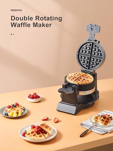 Double Belgian Waffle Maker, 180° Flip, Nonstick, Stainless Steel G6778