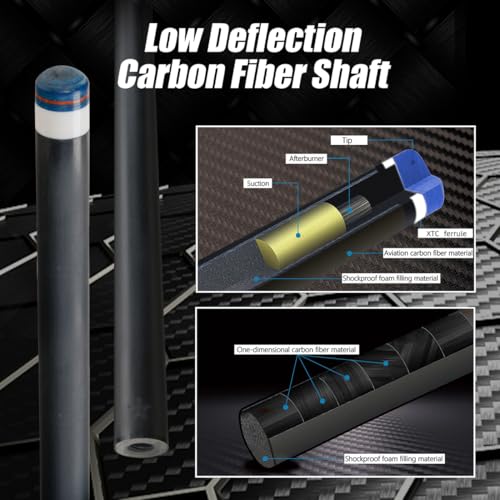 CRICAL Carbon Fiber Pool Cue Stick 58" with 12.5mm Tip J317692