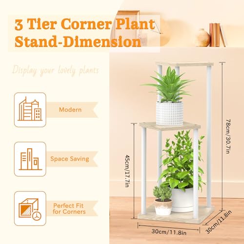 6 Tier Metal Wood Corner Plant Stand Indoor Outdoor H78199