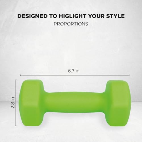 FUXION Neoprene Dumbbell Hand Weights, Set of 2, Hexagon Non-Slip E207497