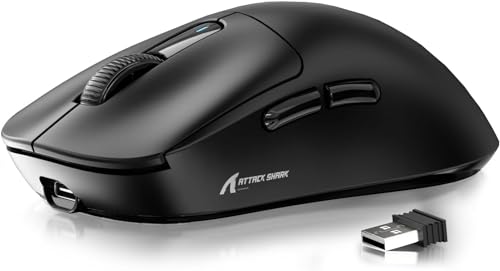 ATTACK SHARK X3 Wireless Gaming Mouse, 49g Ergonomic, PAW3395 26K DPI, White C238377