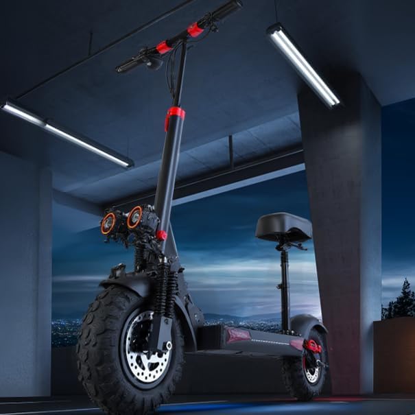 1200W Motor Electric Scooter with Seat,11" Off-Road E-Scooters,34MPH Speed Fast,48v 18ah &31Miles Long Range Electric Scooters,Electric Scooter for Adults, Dual Brake&Foldable for Commuting