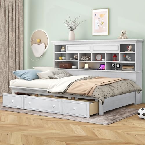 LZ LEISURE ZONE Twin Size Daybed with Trundle, Upholstered Twin Daybed Frame, Tufted Upholstered Design Daybed and Trundle Set, Twin Size Daybed Frame, Black