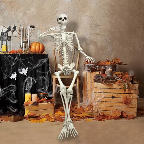 UMEELR 5.9FT Poseable Life Size Skeleton for Halloween Decoration B873000