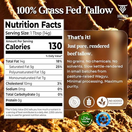 Grass Fed Wagyu Beef Tallow for Cooking, 32 Oz P588446