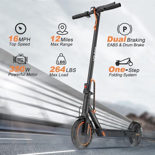 VOLPAM Electric Scooter, 350W/500W, 8.5"/10" Tires, Folding E-Scooter with Dual Braking Q653200