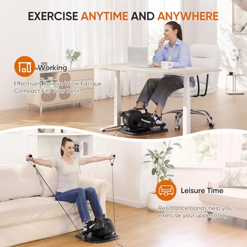 Dripex Under Desk Elliptical Machine, 3-in-1 Electric Leg Exerciser with Remote Q813825